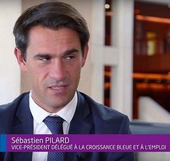 capture écran de l'interview de Sébastien Pilard, conseiller régional en charge de la croissance bleue et du développement international